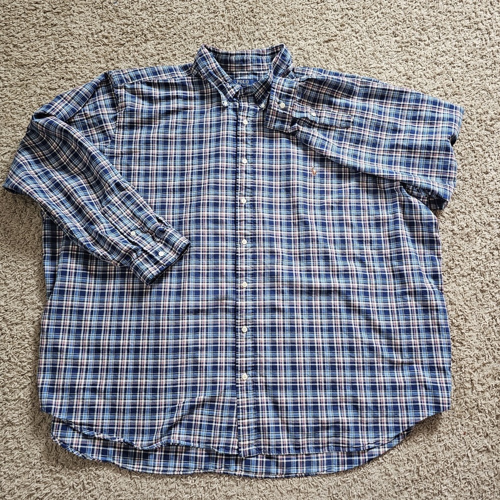 Ralph Lauren Mens 5XB Plaid Long Sleeve Button Down Shirt - Picture 2 of 7